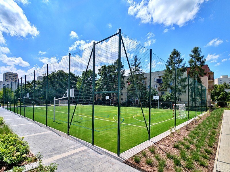 Fenced community sports field