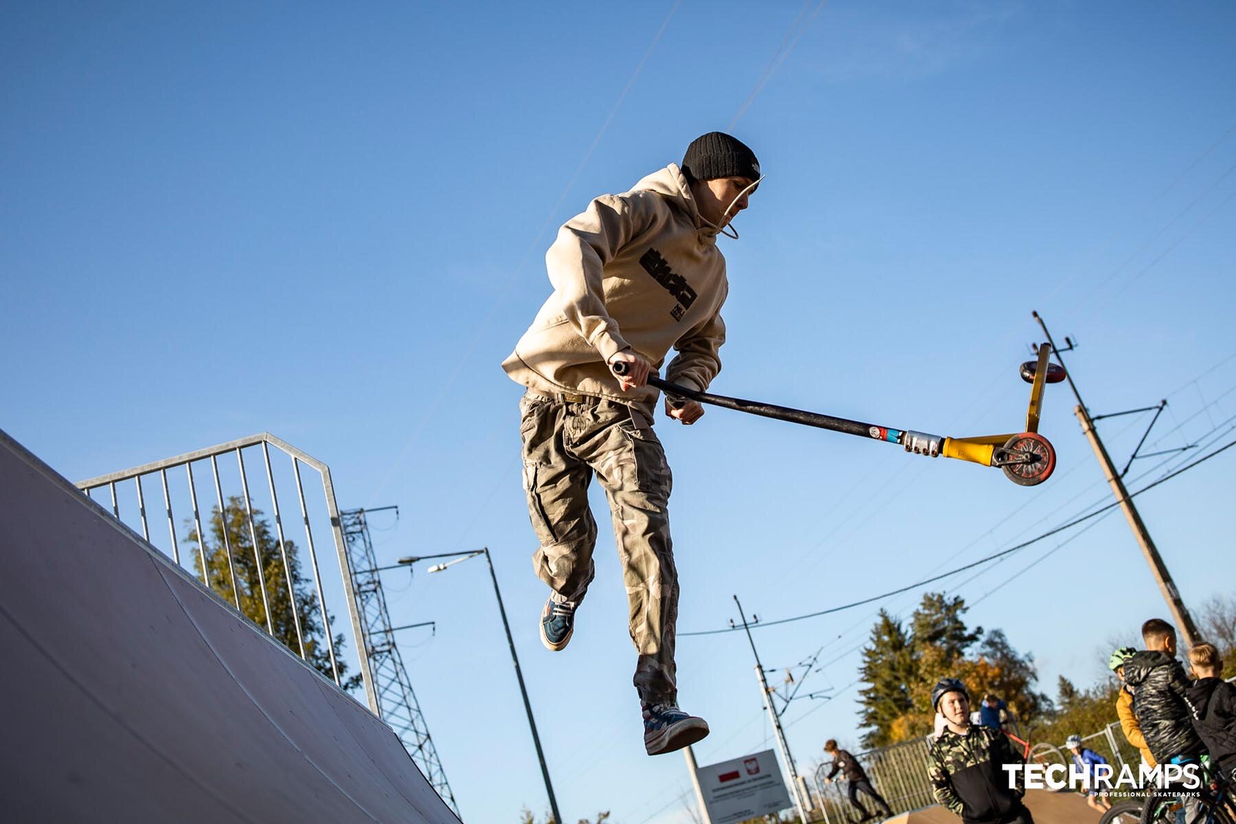 Scooter riding at a skatepark